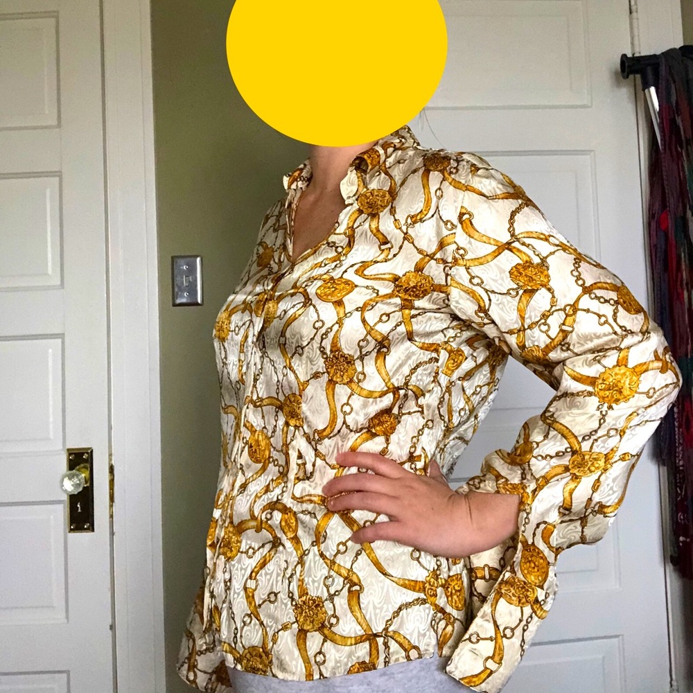 100% silk chain pattern blouse - Jones New York